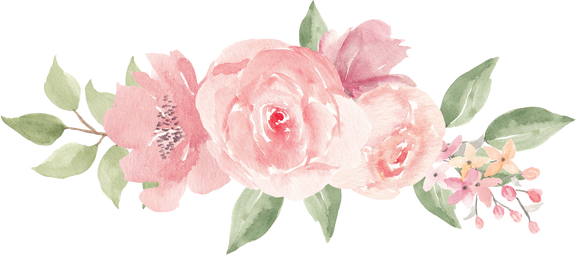 Watercolor Pink Rose Flower Bouquet Decoration