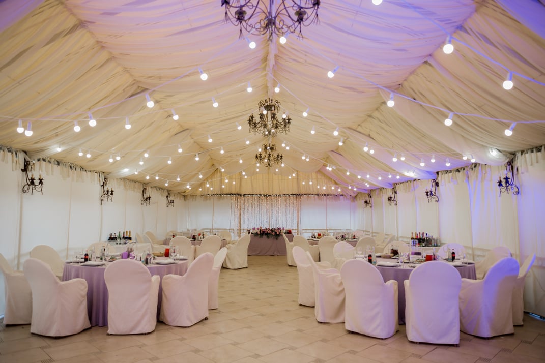 hall tent for wedding banquet