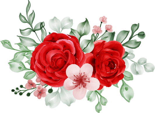 Flower Arrangement Freedom Rose Red and Leaves