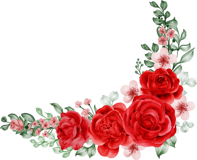 Flower Arrangement Freedom Rose Red and Leaves